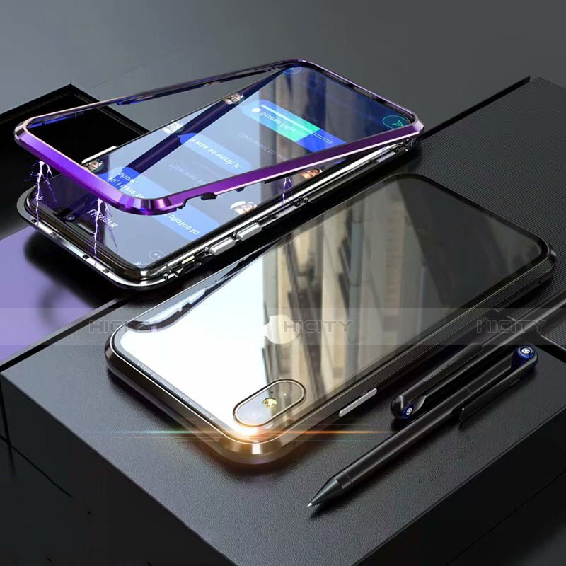 Funda Bumper Lujo Marco de Aluminio Espejo 360 Grados Carcasa M02 para Apple iPhone X