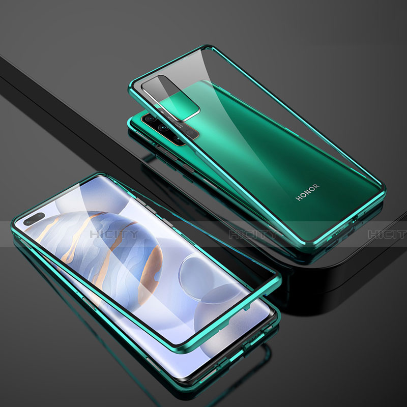 Funda Bumper Lujo Marco de Aluminio Espejo 360 Grados Carcasa M02 para Huawei Honor 30 Pro Verde