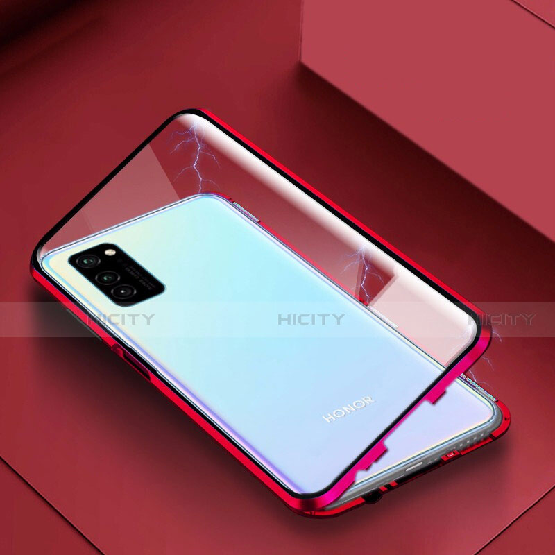 Funda Bumper Lujo Marco de Aluminio Espejo 360 Grados Carcasa M02 para Huawei Honor V30 5G Rojo