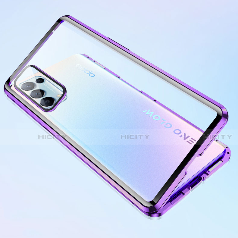 Funda Bumper Lujo Marco de Aluminio Espejo 360 Grados Carcasa M02 para Oppo Reno5 Pro 5G