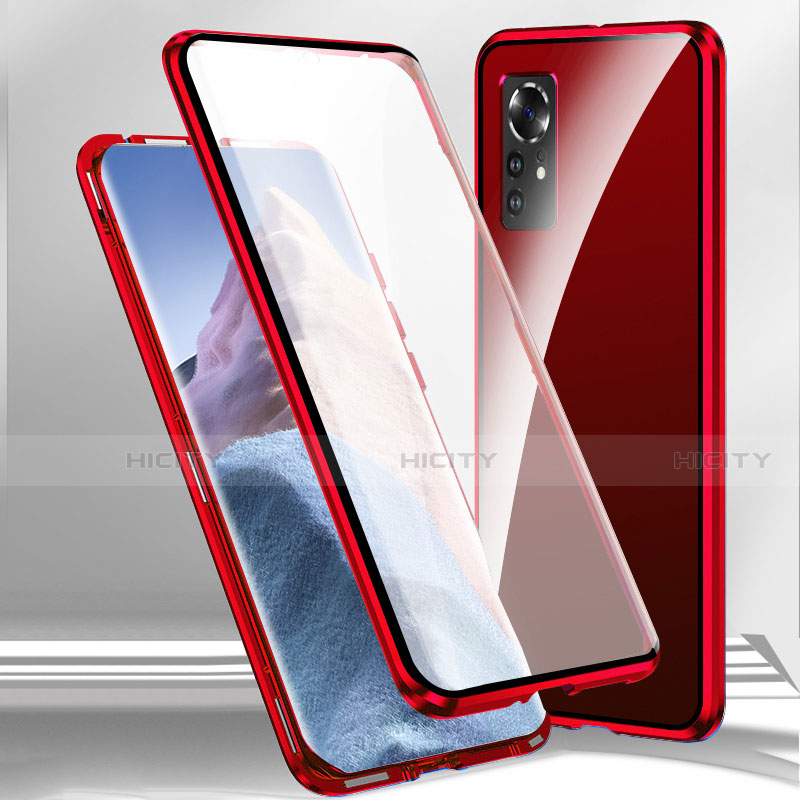 Funda Bumper Lujo Marco de Aluminio Espejo 360 Grados Carcasa M02 para Xiaomi Mi 12 5G Rojo