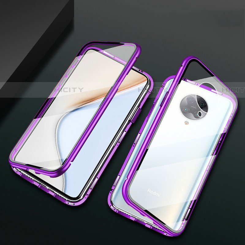 Funda Bumper Lujo Marco de Aluminio Espejo 360 Grados Carcasa M02 para Xiaomi Poco F2 Pro Morado