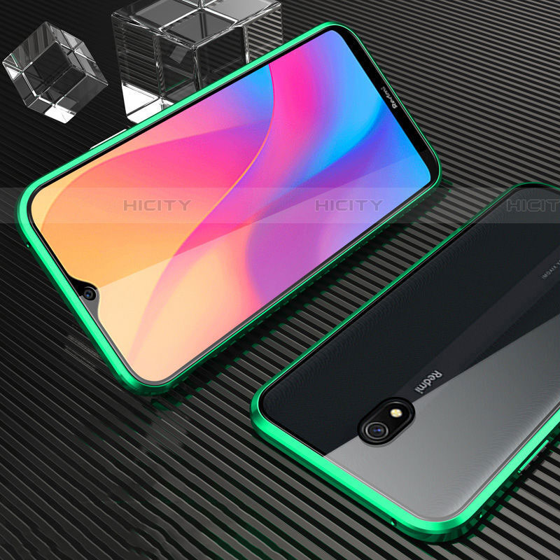 Funda Bumper Lujo Marco de Aluminio Espejo 360 Grados Carcasa M02 para Xiaomi Redmi 8A Verde