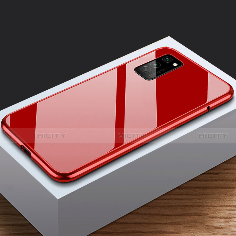 Funda Bumper Lujo Marco de Aluminio Espejo 360 Grados Carcasa M03 para Huawei Honor V30 Pro 5G Rojo