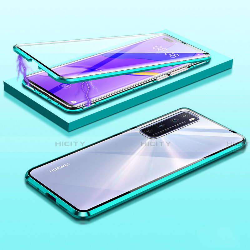 Funda Bumper Lujo Marco de Aluminio Espejo 360 Grados Carcasa M03 para Huawei Nova 7 Pro 5G Verde