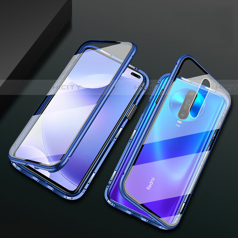 Funda Bumper Lujo Marco de Aluminio Espejo 360 Grados Carcasa M03 para Xiaomi Poco X2 Azul