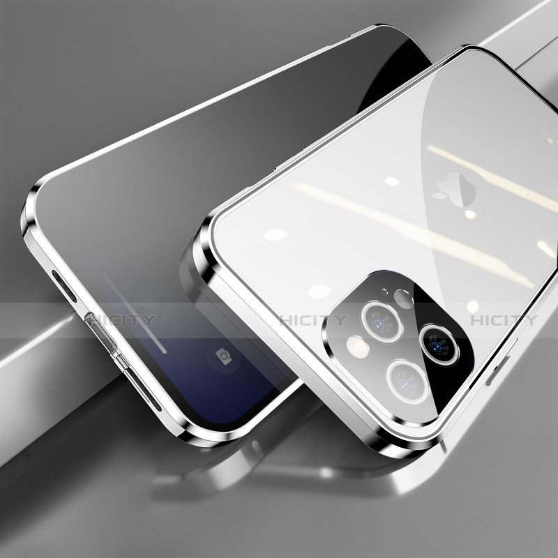 Funda Bumper Lujo Marco de Aluminio Espejo 360 Grados Carcasa M04 para Apple iPhone 13 Pro Max
