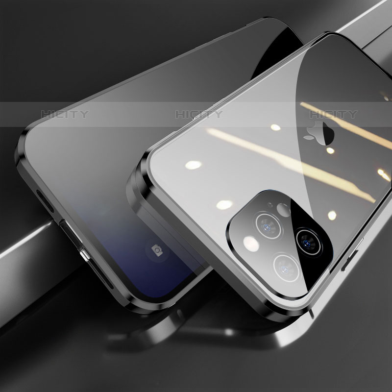 Funda Bumper Lujo Marco de Aluminio Espejo 360 Grados Carcasa M04 para Apple iPhone 15 Pro