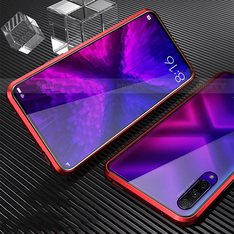 Funda Bumper Lujo Marco de Aluminio Espejo 360 Grados Carcasa M04 para Huawei P Smart Pro (2019) Rojo