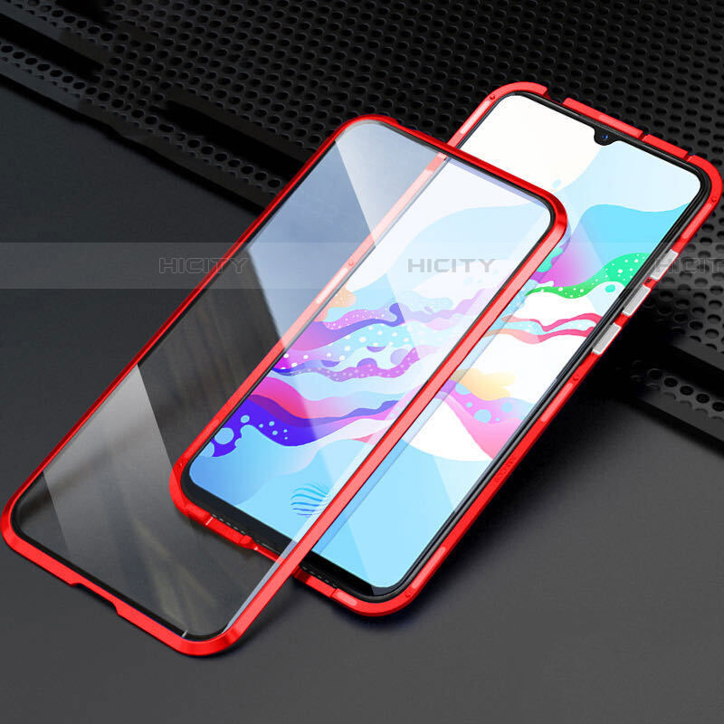 Funda Bumper Lujo Marco de Aluminio Espejo 360 Grados Carcasa M04 para Oppo A11 Rojo