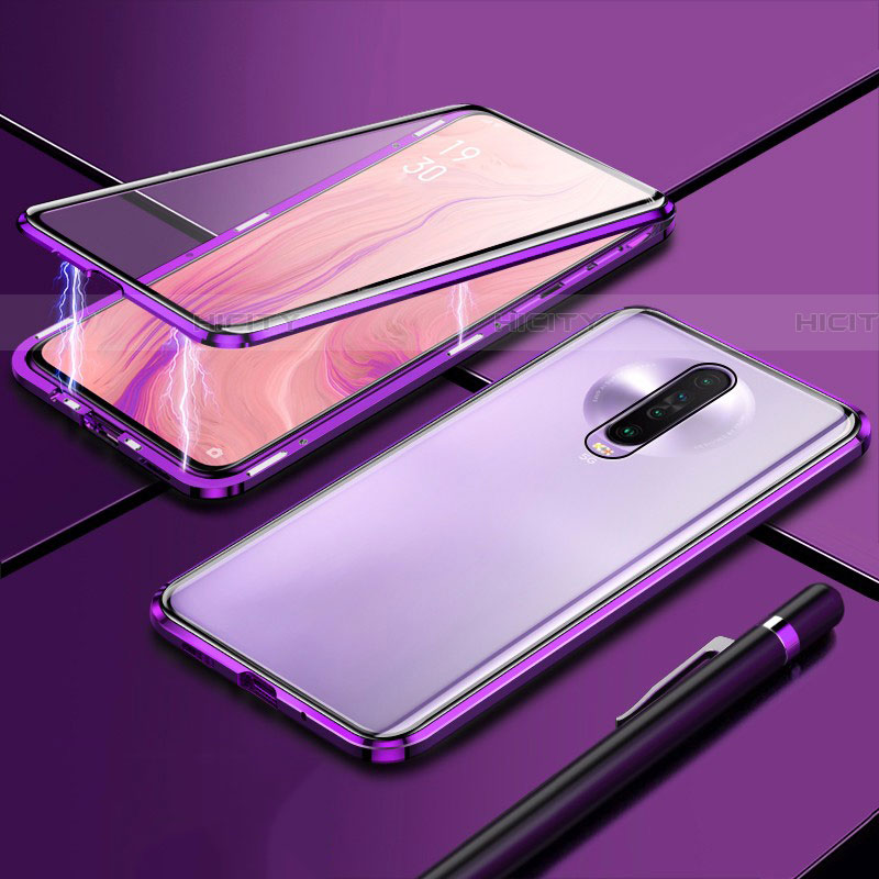 Funda Bumper Lujo Marco de Aluminio Espejo 360 Grados Carcasa M04 para Xiaomi Poco X2 Morado