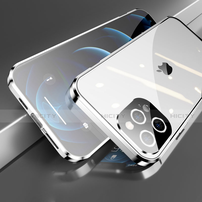 Funda Bumper Lujo Marco de Aluminio Espejo 360 Grados Carcasa M05 para Apple iPhone 13 Pro Max