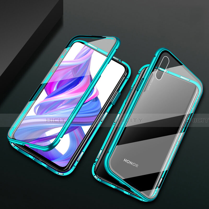 Funda Bumper Lujo Marco de Aluminio Espejo 360 Grados Carcasa M05 para Huawei Honor 9X Verde