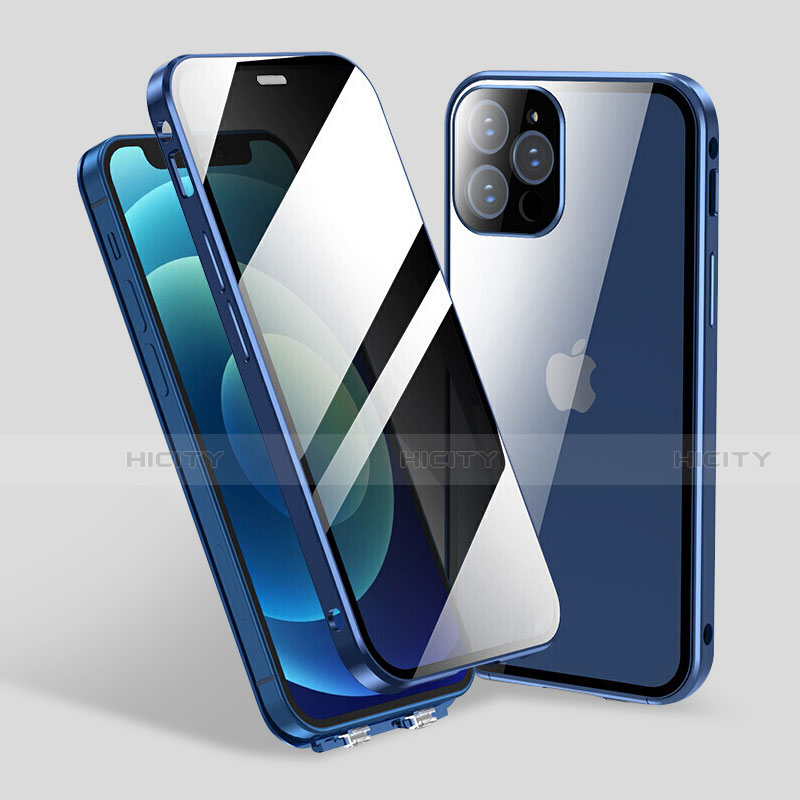 Funda Bumper Lujo Marco de Aluminio Espejo 360 Grados Carcasa M06 para Apple iPhone 13 Pro Max