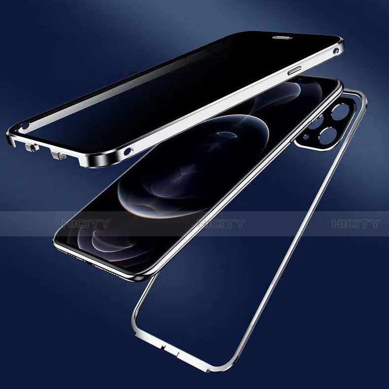 Funda Bumper Lujo Marco de Aluminio Espejo 360 Grados Carcasa M06 para Apple iPhone 13 Pro Max