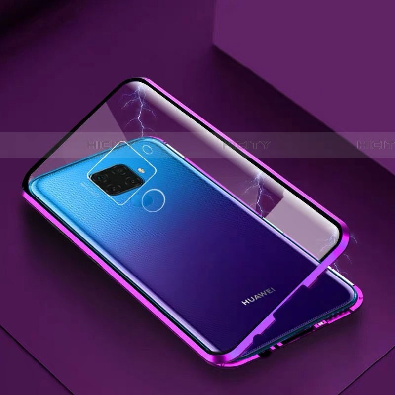 Funda Bumper Lujo Marco de Aluminio Espejo 360 Grados Carcasa M07 para Huawei Nova 5z Morado