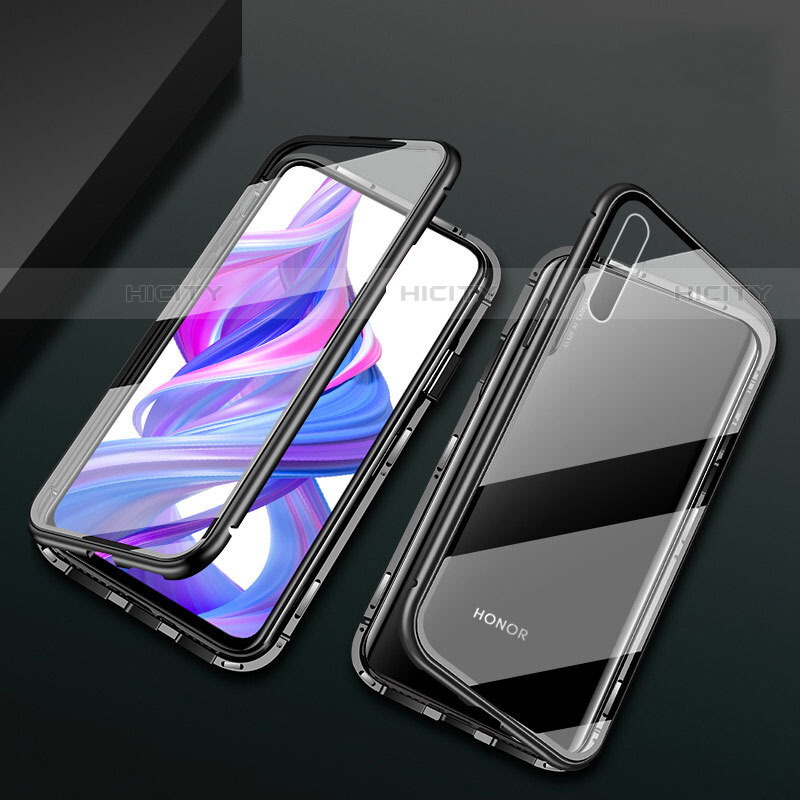 Funda Bumper Lujo Marco de Aluminio Espejo 360 Grados Carcasa M07 para Huawei Y9s Negro