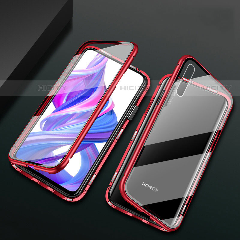 Funda Bumper Lujo Marco de Aluminio Espejo 360 Grados Carcasa M07 para Huawei Y9s Rojo