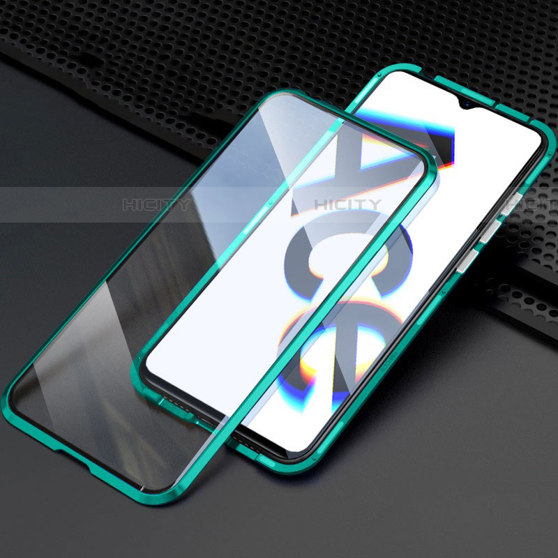 Funda Bumper Lujo Marco de Aluminio Espejo 360 Grados Carcasa M08 para Realme X2 Pro Verde