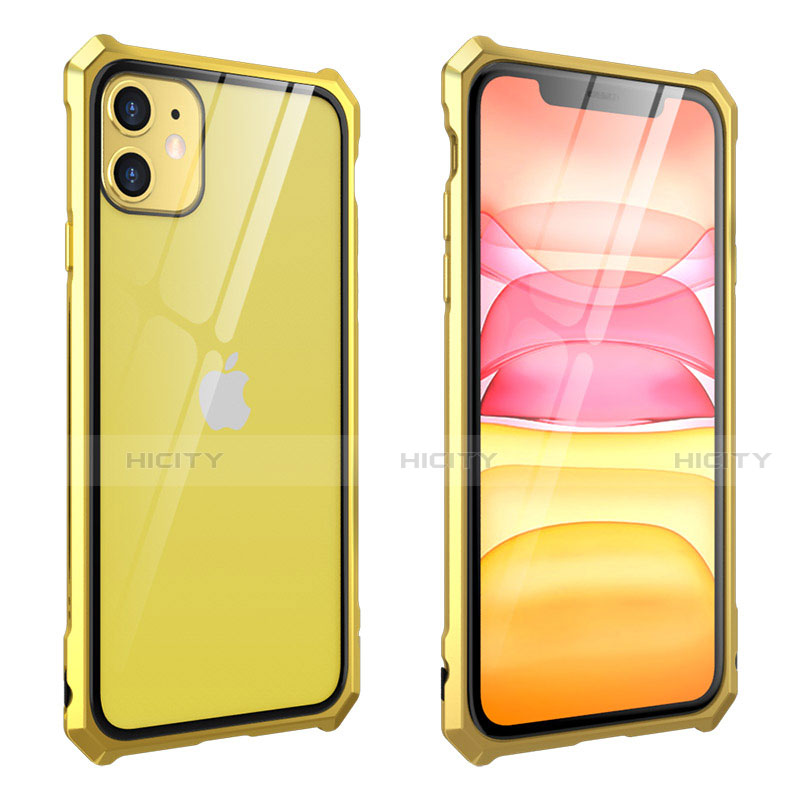 Funda Bumper Lujo Marco de Aluminio Espejo 360 Grados Carcasa M10 para Apple iPhone 11 Oro