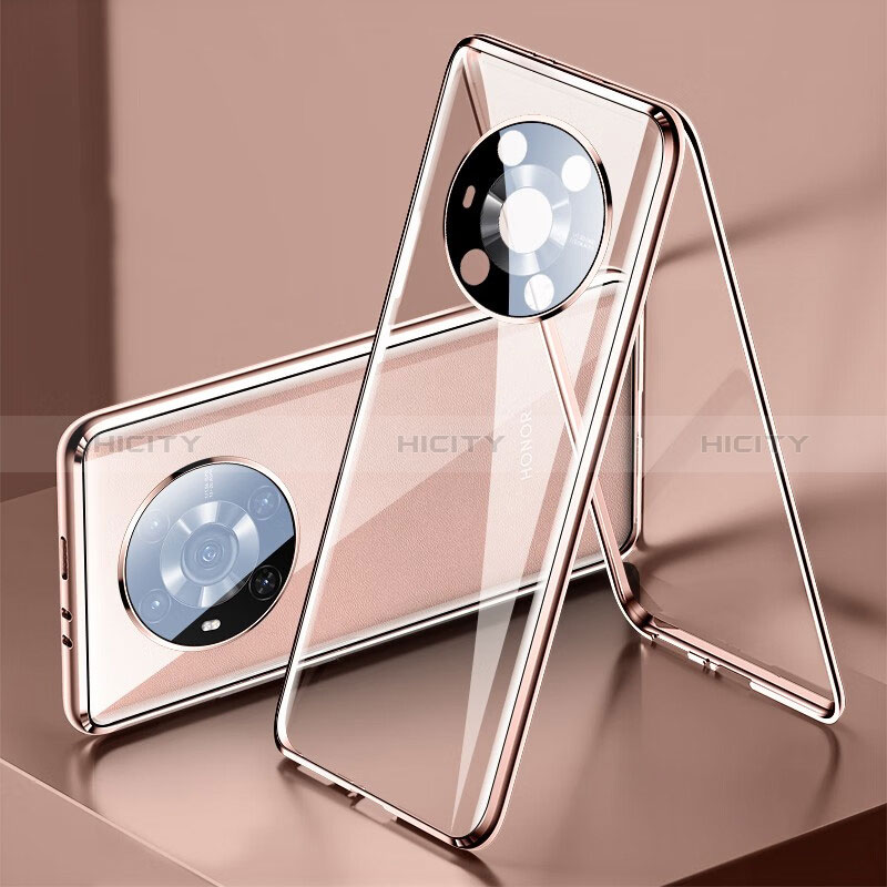 Funda Bumper Lujo Marco de Aluminio Espejo 360 Grados Carcasa P01 para Huawei Honor Magic3 5G