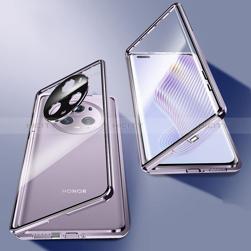 Funda Bumper Lujo Marco de Aluminio Espejo 360 Grados Carcasa P01 para Huawei Honor Magic5 Pro 5G