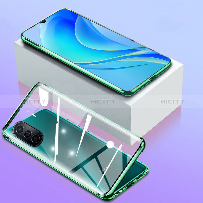 Funda Bumper Lujo Marco de Aluminio Espejo 360 Grados Carcasa P01 para Huawei Nova Y70