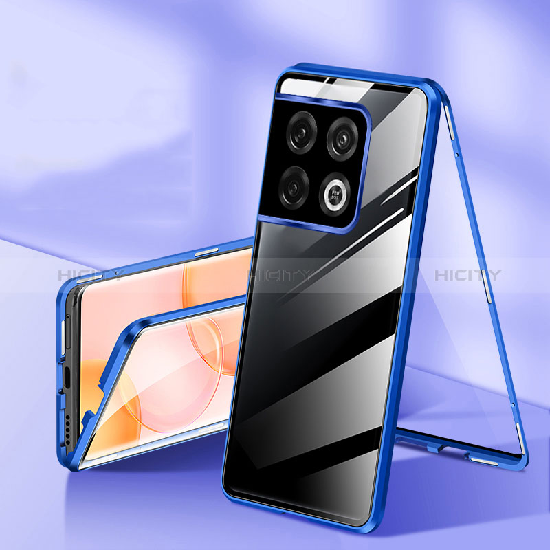 Funda Bumper Lujo Marco de Aluminio Espejo 360 Grados Carcasa P01 para OnePlus 10 Pro 5G