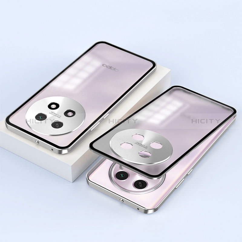 Funda Bumper Lujo Marco de Aluminio Espejo 360 Grados Carcasa P01 para Oppo A2 Pro 5G