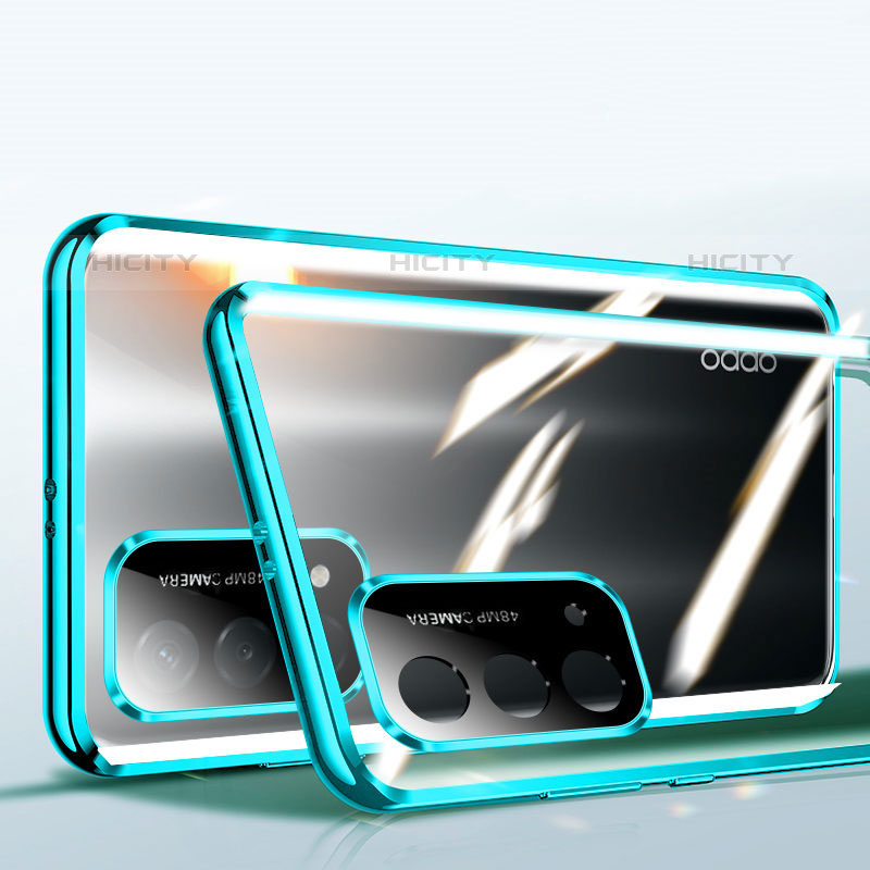 Funda Bumper Lujo Marco de Aluminio Espejo 360 Grados Carcasa P01 para Oppo A93 5G