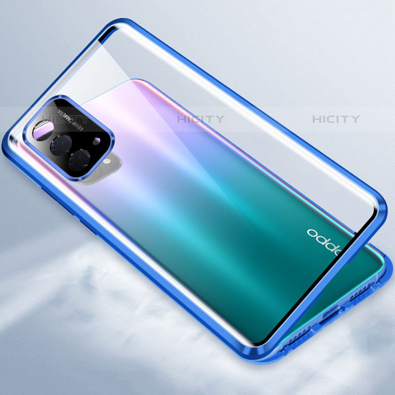 Funda Bumper Lujo Marco de Aluminio Espejo 360 Grados Carcasa P01 para Oppo A93 5G