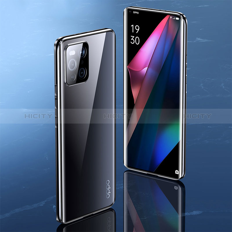 Funda Bumper Lujo Marco de Aluminio Espejo 360 Grados Carcasa P01 para Oppo Find X3 5G