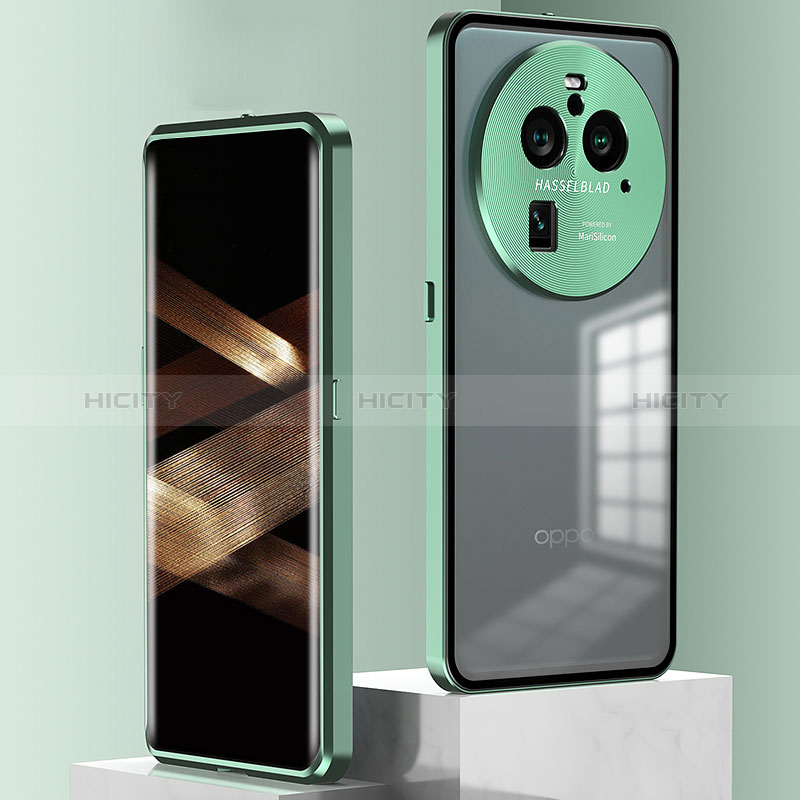 Funda Bumper Lujo Marco de Aluminio Espejo 360 Grados Carcasa P01 para Oppo Find X6 5G