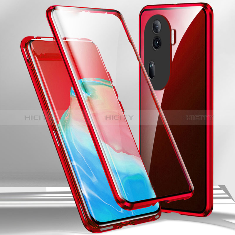 Funda Bumper Lujo Marco de Aluminio Espejo 360 Grados Carcasa P01 para Oppo Reno11 Pro 5G