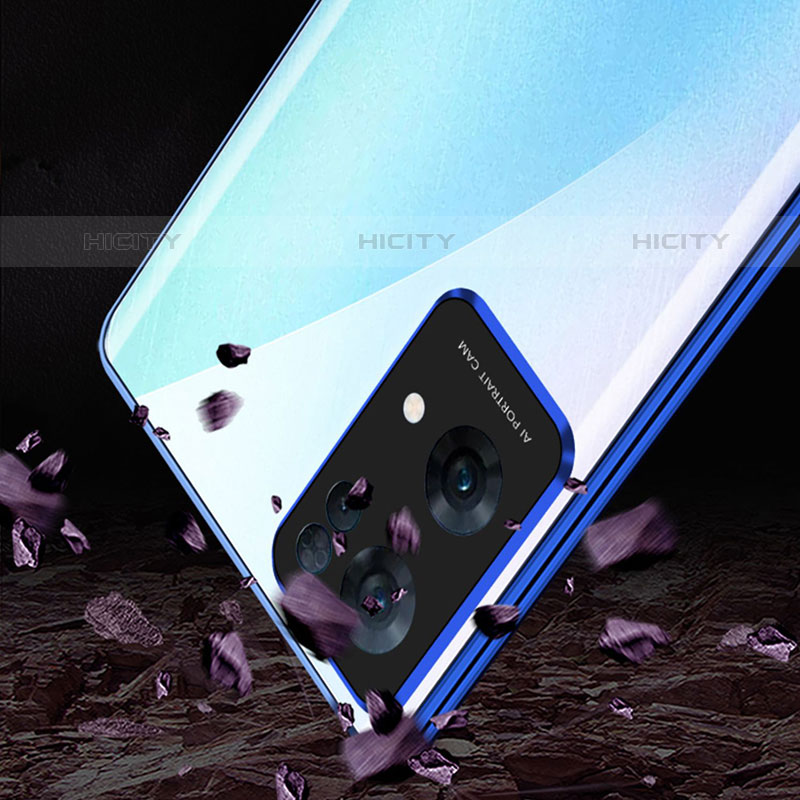 Funda Bumper Lujo Marco de Aluminio Espejo 360 Grados Carcasa P01 para Oppo Reno7 Pro 5G