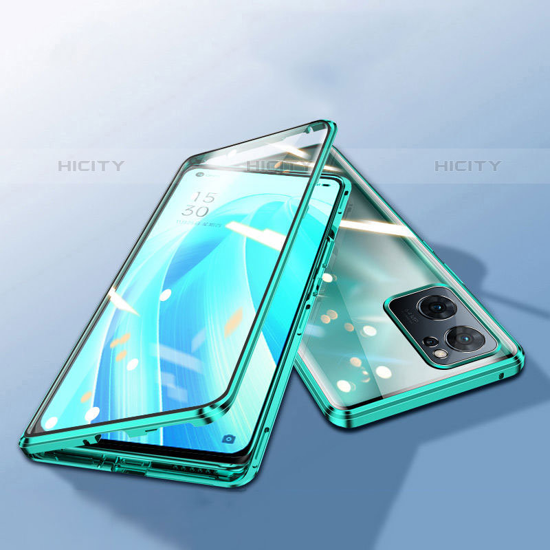 Funda Bumper Lujo Marco de Aluminio Espejo 360 Grados Carcasa P01 para Oppo Reno7 Pro 5G