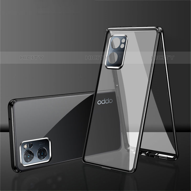 Funda Bumper Lujo Marco de Aluminio Espejo 360 Grados Carcasa P01 para Oppo Reno7 SE 5G