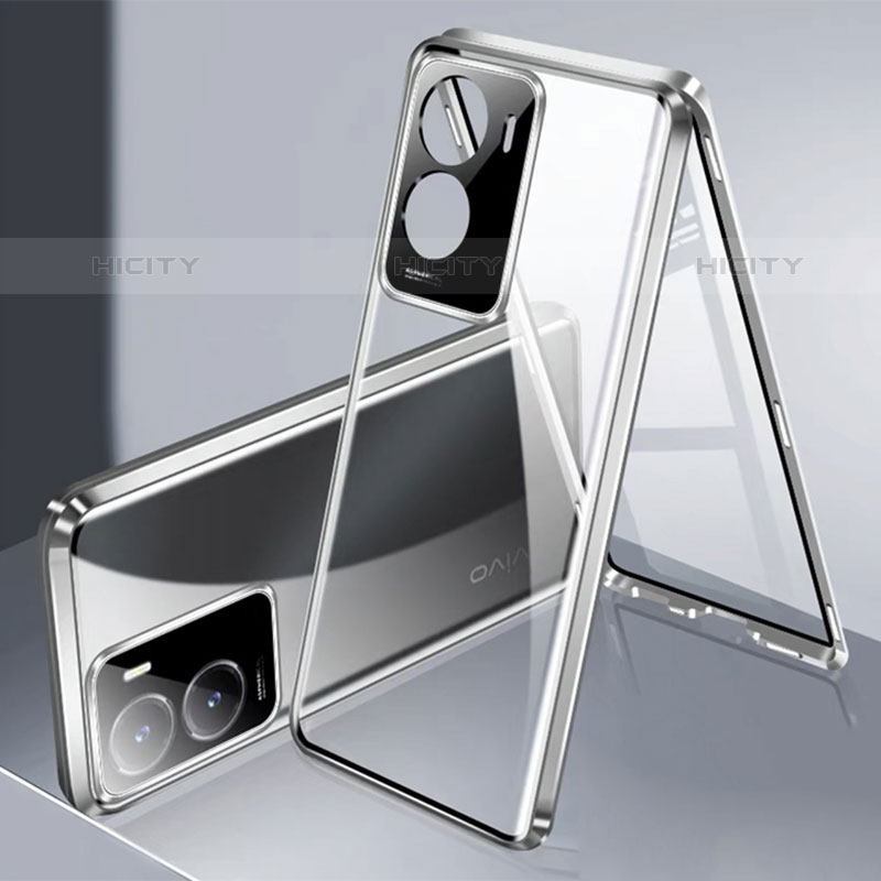 Funda Bumper Lujo Marco de Aluminio Espejo 360 Grados Carcasa P01 para Vivo iQOO Z7 5G