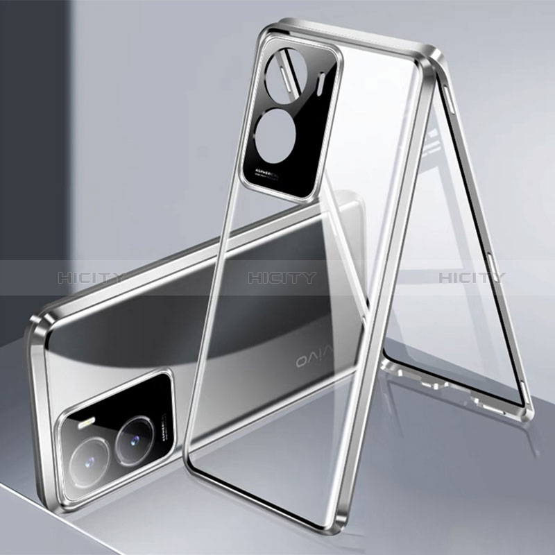 Funda Bumper Lujo Marco de Aluminio Espejo 360 Grados Carcasa P01 para Vivo Y35 5G