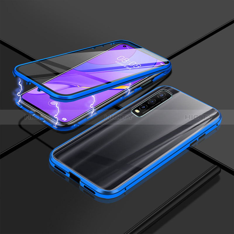 Funda Bumper Lujo Marco de Aluminio Espejo 360 Grados Carcasa P01 para Vivo Y51s 5G