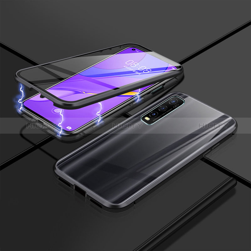 Funda Bumper Lujo Marco de Aluminio Espejo 360 Grados Carcasa P01 para Vivo Y70t 5G