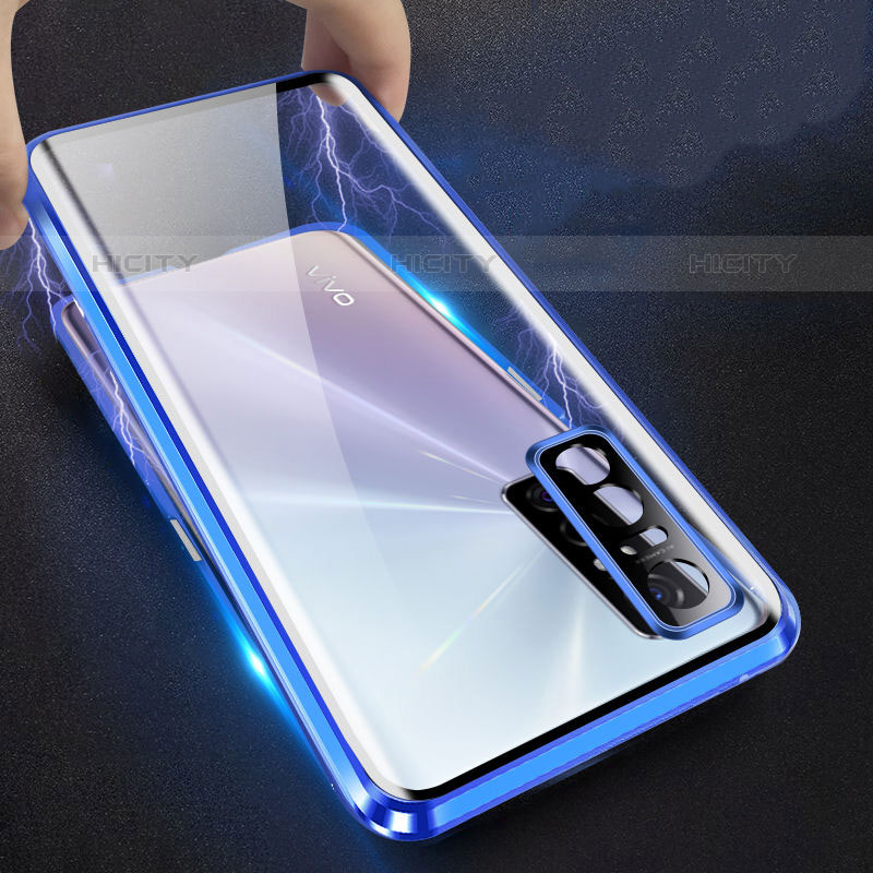 Funda Bumper Lujo Marco de Aluminio Espejo 360 Grados Carcasa P01 para Vivo Y73s 5G