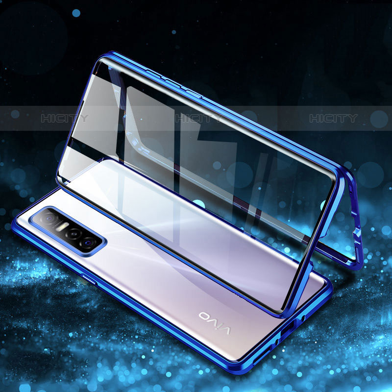 Funda Bumper Lujo Marco de Aluminio Espejo 360 Grados Carcasa P01 para Vivo Y73s 5G