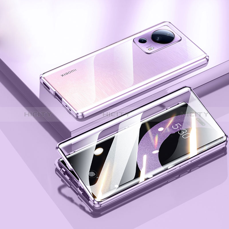 Funda Bumper Lujo Marco de Aluminio Espejo 360 Grados Carcasa P01 para Xiaomi Civi 2 5G Morado