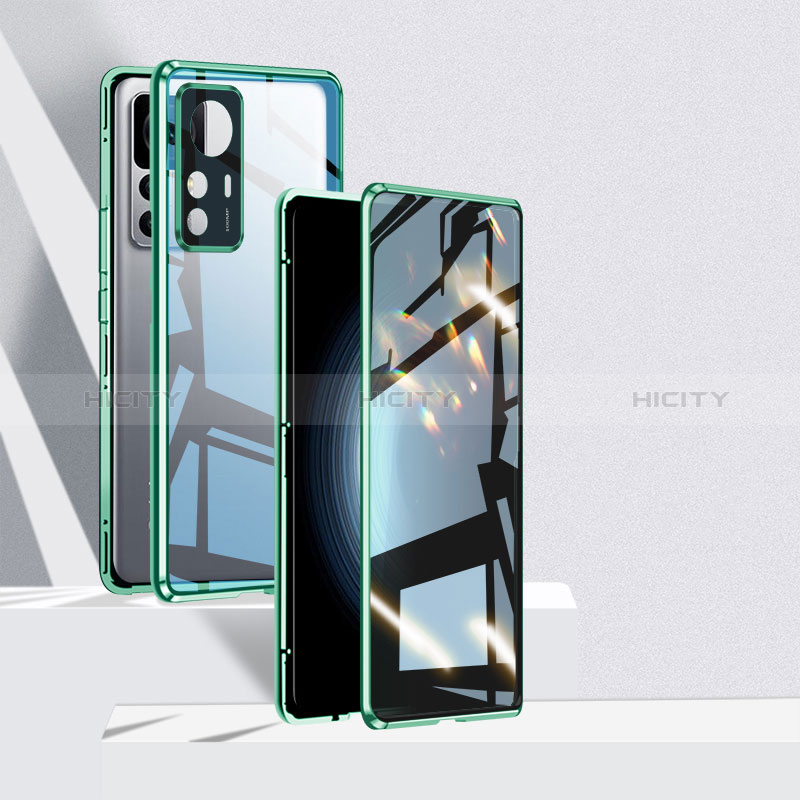 Funda Bumper Lujo Marco de Aluminio Espejo 360 Grados Carcasa P01 para Xiaomi Mi 12T 5G Verde