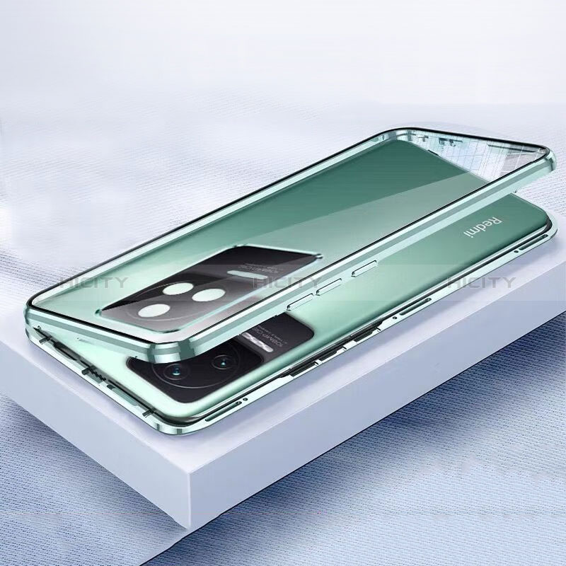 Funda Bumper Lujo Marco de Aluminio Espejo 360 Grados Carcasa P01 para Xiaomi Poco F4 5G