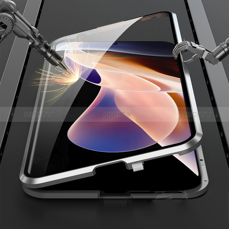 Funda Bumper Lujo Marco de Aluminio Espejo 360 Grados Carcasa P01 para Xiaomi Poco X4 NFC