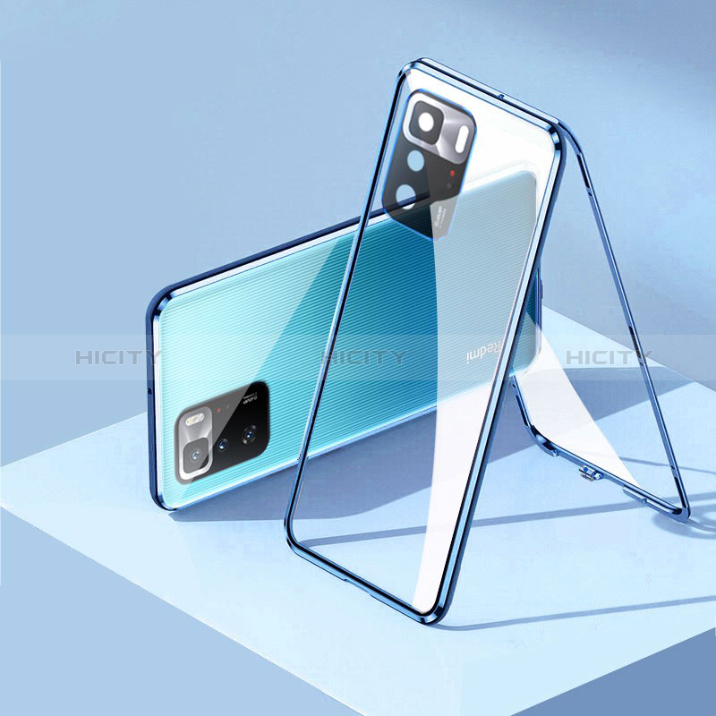 Funda Bumper Lujo Marco de Aluminio Espejo 360 Grados Carcasa P01 para Xiaomi Redmi Note 10 Pro 5G