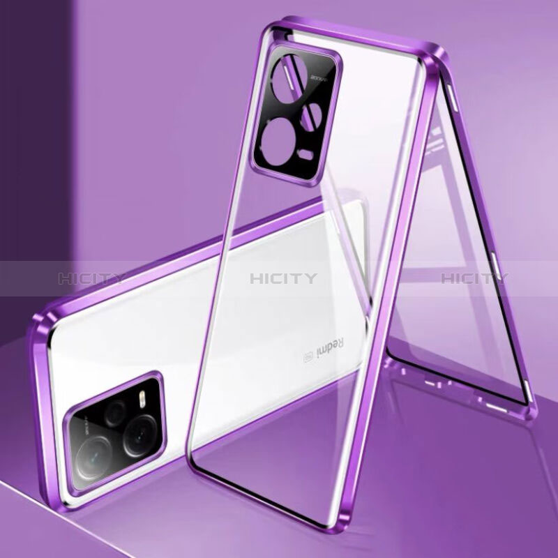 Funda Bumper Lujo Marco de Aluminio Espejo 360 Grados Carcasa P01 para Xiaomi Redmi Note 12 Explorer