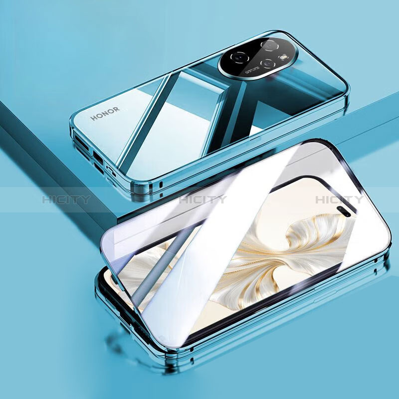 Funda Bumper Lujo Marco de Aluminio Espejo 360 Grados Carcasa P02 para Huawei Honor 100 Pro 5G